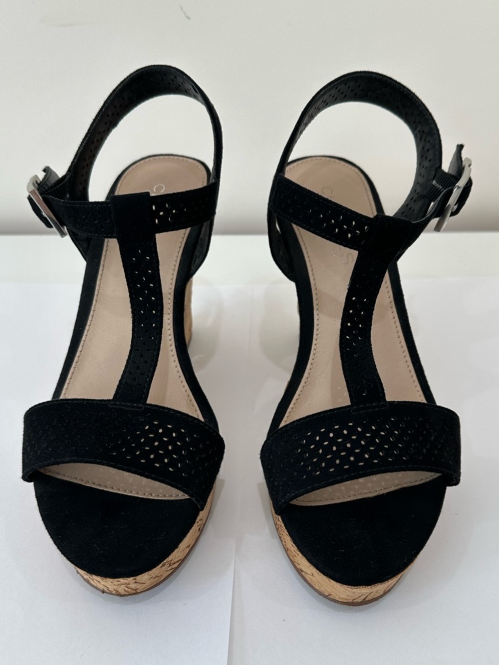 Charles David Black Platform 
Wedge Sandal | Size 36.5M